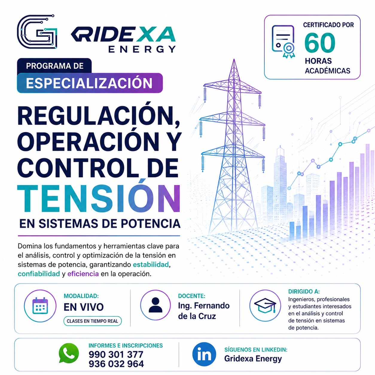 Programa de Especialización Regulación, Operación y Control de Tensión en Sistemas de Potencia