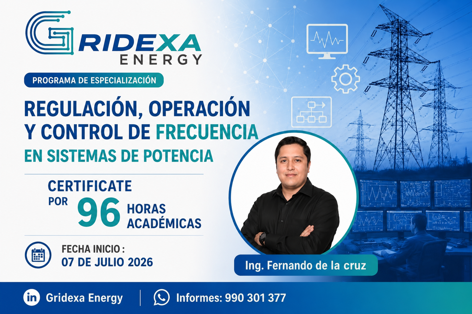 Programa de Especialización Regulación, Operación y Control de Frecuencia en Sistemas de Potencia